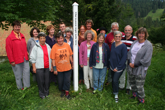 Peace Pole Dedication at  Rigi-Klösterli-Switzerland on August 8, 2008