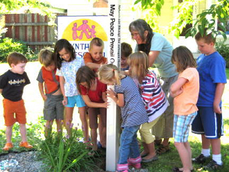 Cynthia’s Kindergarten Peace Pole Planting – Sandpoint, Idaho USA-August 11, 2008