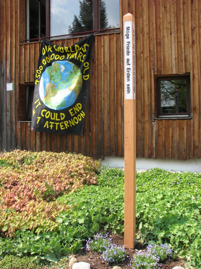 Peace Pole in Mutlangen, Germany