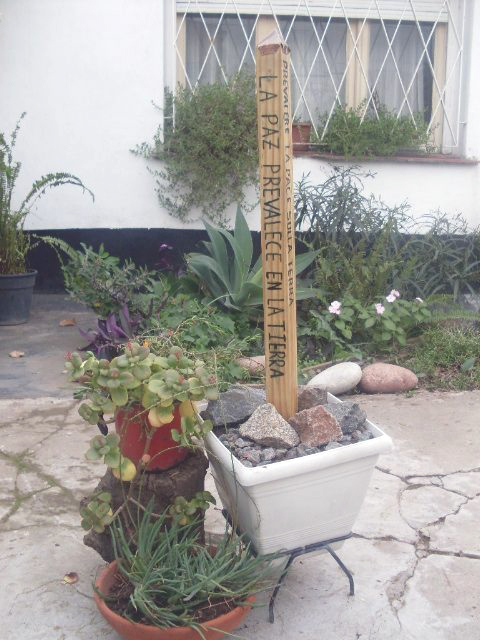 Peace Pole in Pablo Nogues, Argentina