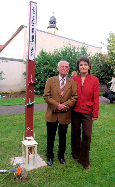 Peace Pole in Bad Langensalza, Germany