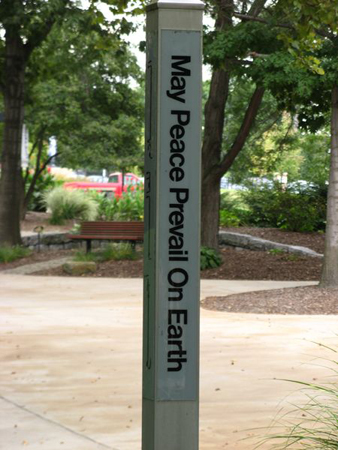 Peace Pole planted on Youngstown University Campus-Youngstown, Ohio-USA