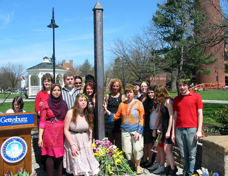 Peace Pole Dedication, Gettysburg College, PA, USA