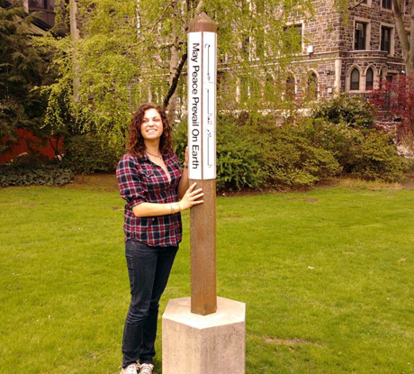 Peace Pole at Fordham University, Bronx, New York, USA