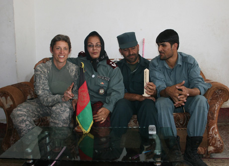 Major at Afghan National Police District receives Desktop Peace Pole, AFGHANISTAN