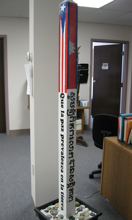 Peace Pole at Department of Youth Services, Fall River, MA, USA