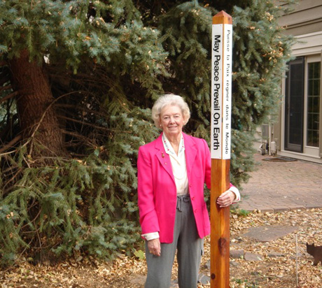 Peace Pole at University of Denver,  Colorado-USA