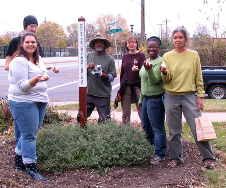 Peace Pole planting ~ Victoria Garden in St. Paul, MN