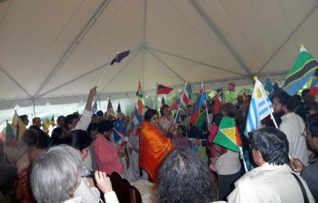 Amma Sri Karunamayi Conducts Three Flag Ceremonies for Peace in NYC-USA