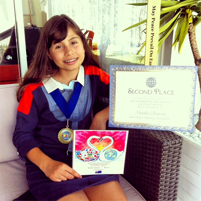 Natalia Chamon age 10 of Australia - Second Place Winner.