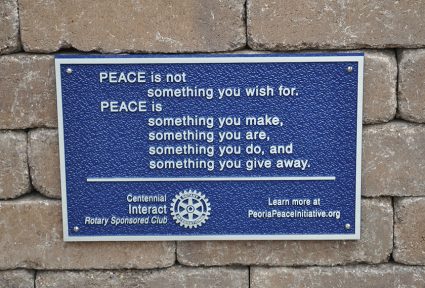 The inscription on the plaque contains words from author Robert Fulgham
