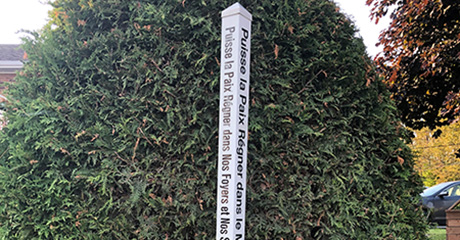 Peace Pole spotted  in Amqui, Quebec – Canada