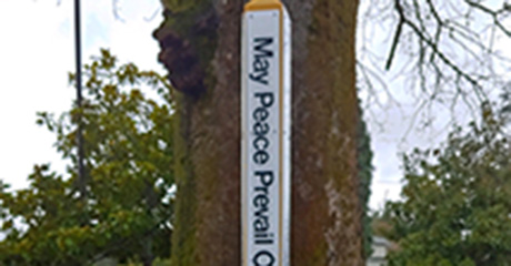 Peace Pole in Southeast Olympia, Washington -USA