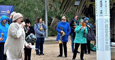 Peace Pole Planting – Planetary Healing Artists, Rotary Albert Park in Victoria – Australia