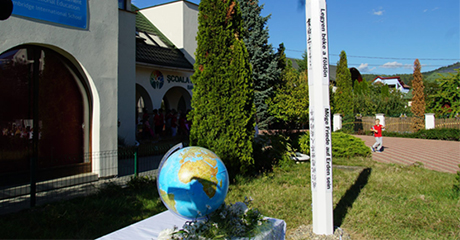 Peace Pole on IDP 2023 at Baia Mare International High School, Baia Mare, ROMANIA