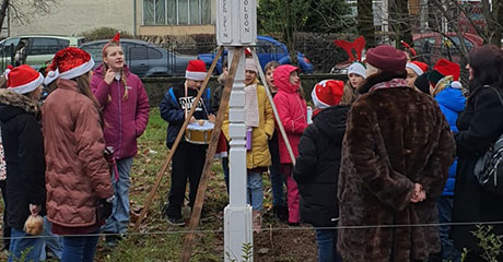 Peace Pole planted at Nicolae Iorga Middle School – Baia Mare – ROMANIA