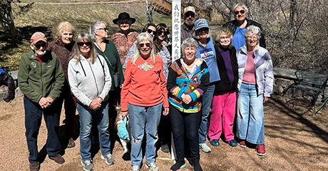 Earth Day Peace Gathering at the Peace Pole in Ute Indian Park at noon on Earth Day, Colorado – USA