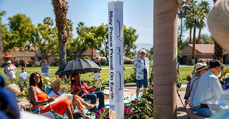 Coachella Valley honors fallen heroes with Peace Pole and Flower Drop, Civic Center Park in Palm Desert, California-USA