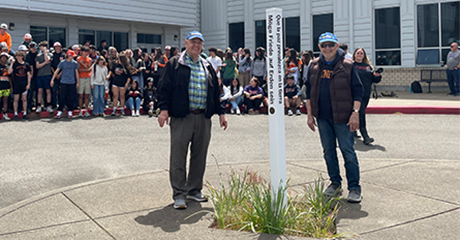 Peace Pole at Nestucca High School in Cloverdale Oregon-USA